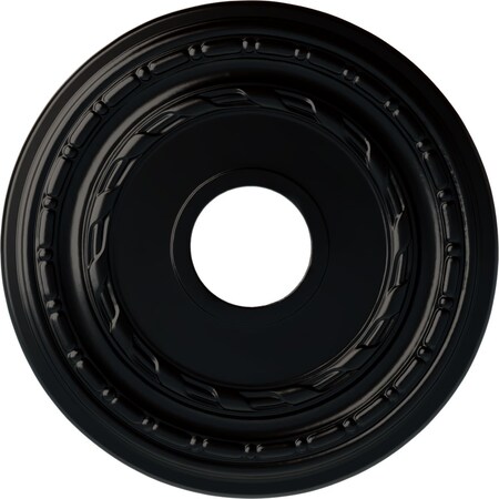 Ekena Millwork Dublin Ceiling Medallion (Fits Canopies up to 8 1/4"), 15 3/8"OD x 3 5/8"ID x 1"P, Jet Black CM15DUBLF